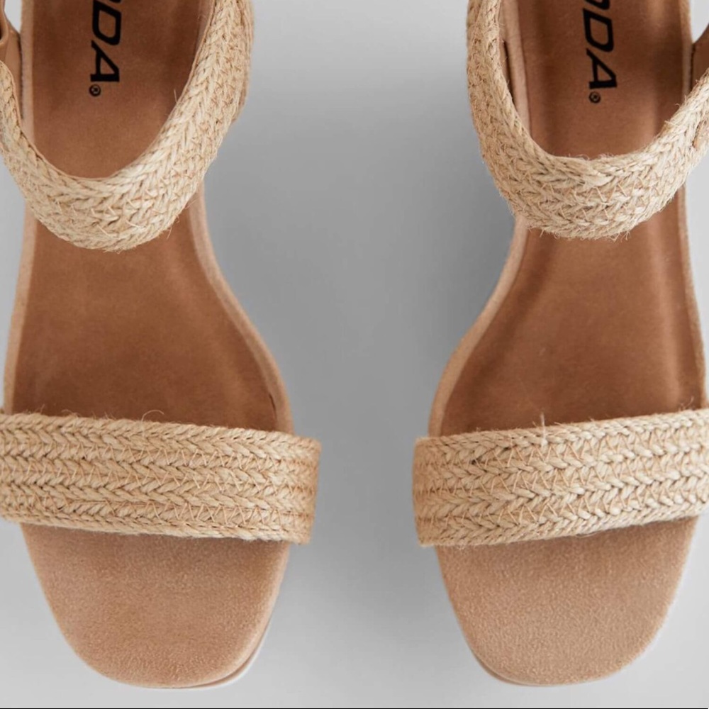1 Left! Soda Sutter Natural Jute Espadrille Wedge Sandal 10 - Picture 5 of 8